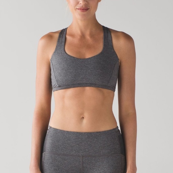 🍋 Lululemon Free To Be Tranquil Bra Heathered Black - Picture 1 of 7